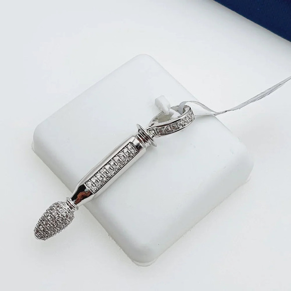 "925 Sterling Silver Plated CZ Pendant, INUS1BR099 - Picture 6 of 8